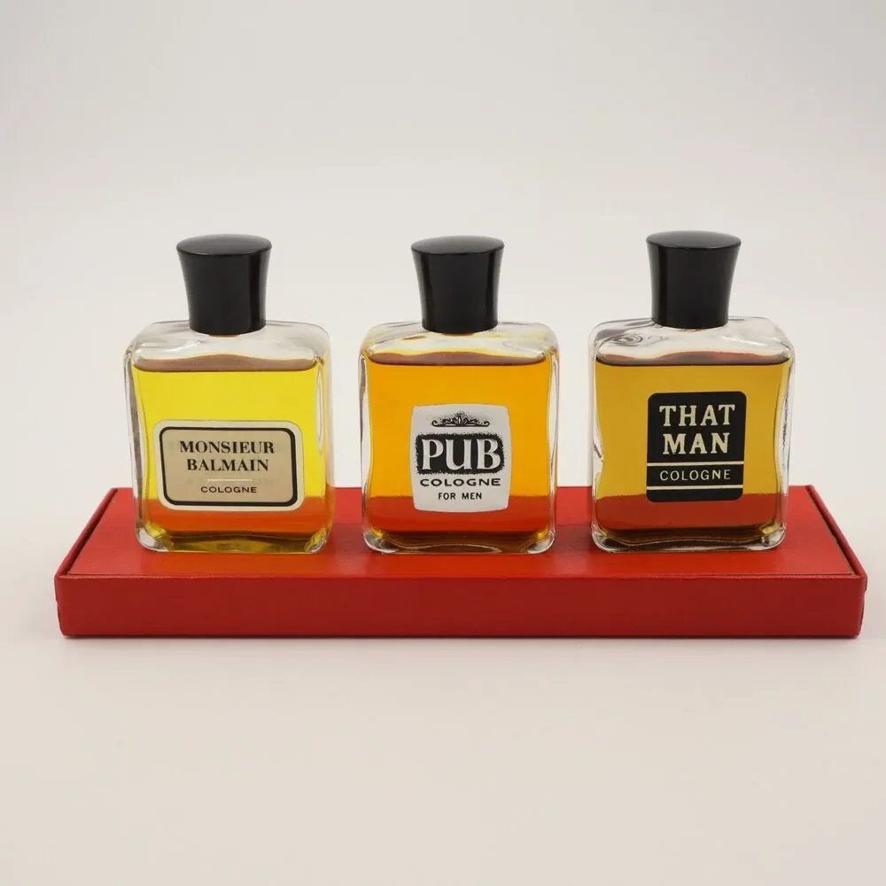 Vintage Men's Fragrance Collection 3 1oz Bottles Monsieur Balmain-PUB-That Man